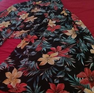 Black and Brightly Flowered    Multipurpose Summer Wrap by Catherines in Size 3X